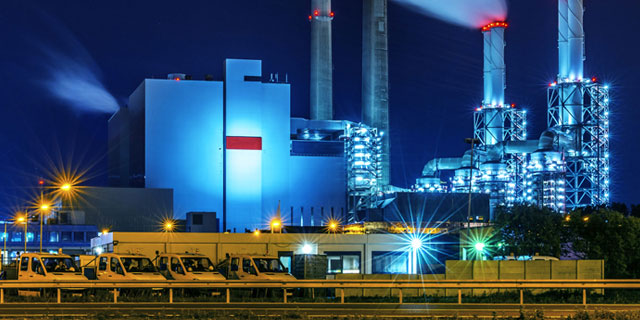 Power plant at night